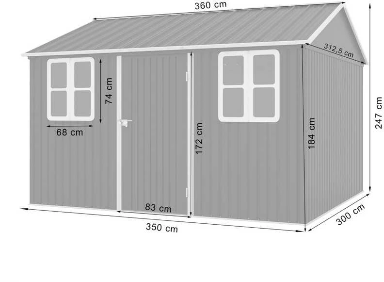 Sodo namukas Stavanger, 360 x 313 cm, Pilkas