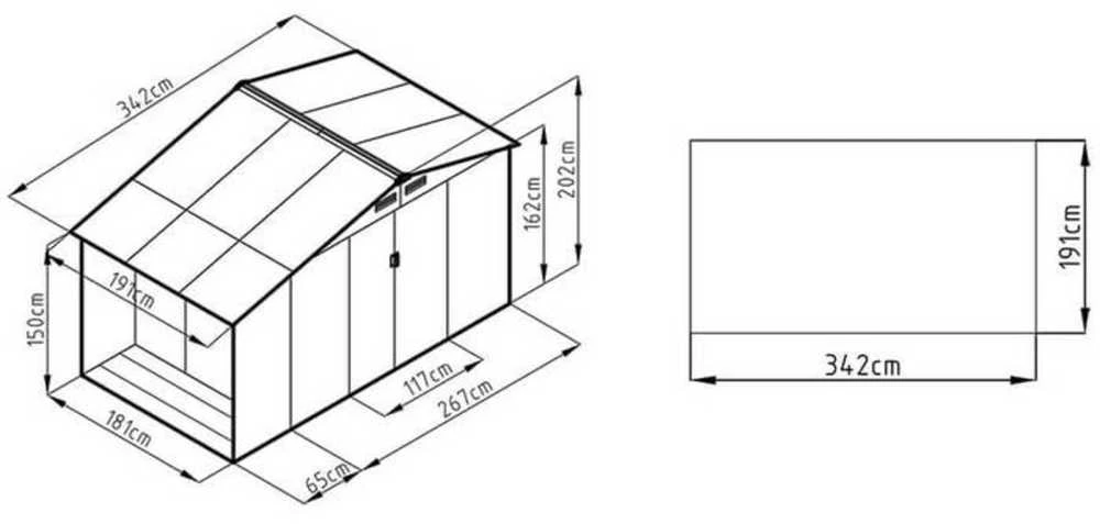 Sodo namukas su malkine MADISON 11x6, Cold Pilkas