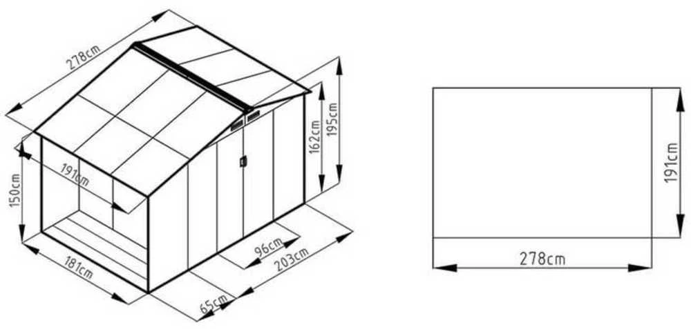 Sodo namukas su malkine MADISON 9x6, Cold Pilkas