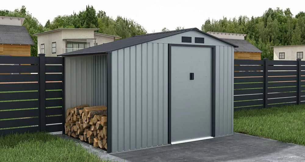 Sodo namukas su malkine MADISON 9x6, Light Pilkas