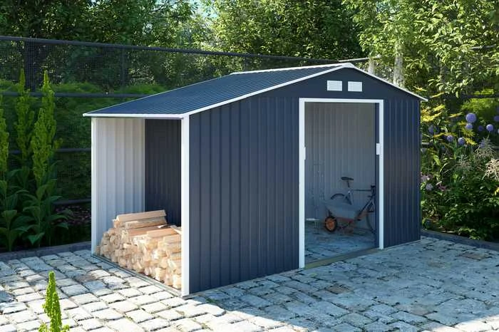 Sodo namukas su malkine Stockholm 11x6, Pilkas