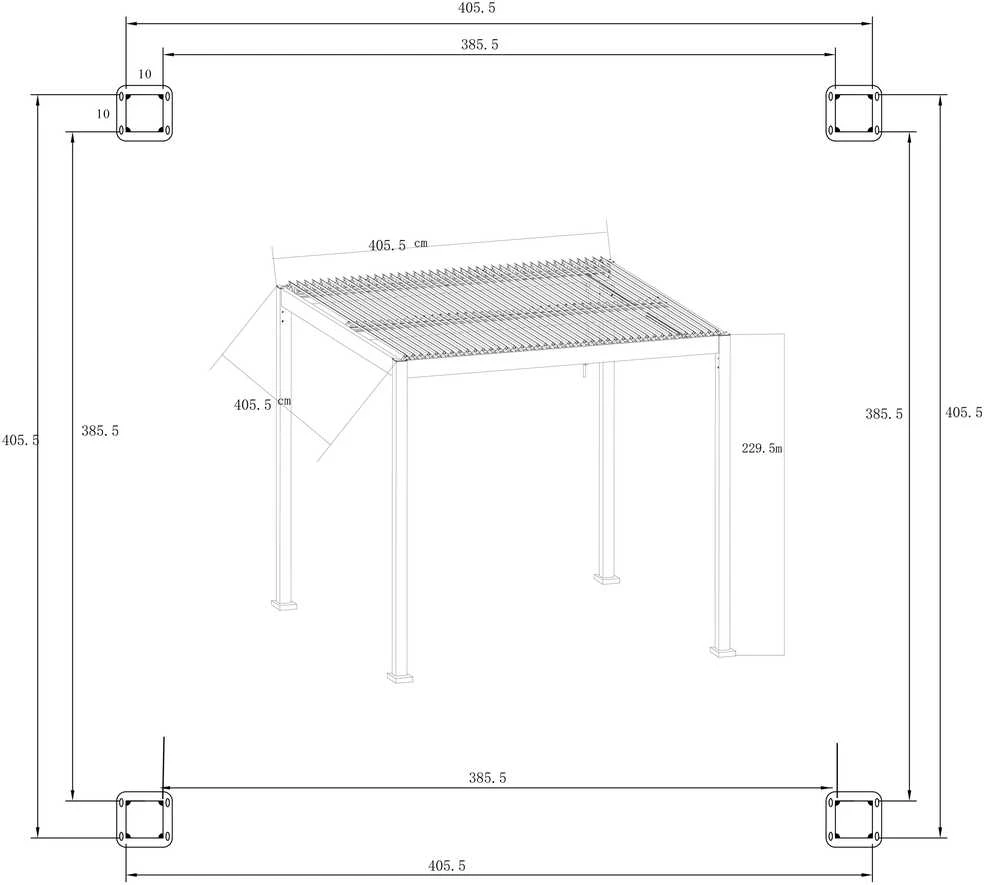 Sodo pavėsinė Pergola Bermeo, 400 x 400 cm