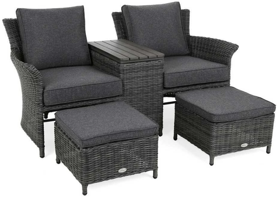 Sodo sofa Milos Plus, Pilkas / Pilkas Melange