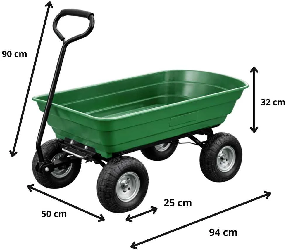 Sodo vežimėlis, žalias, 120 kg