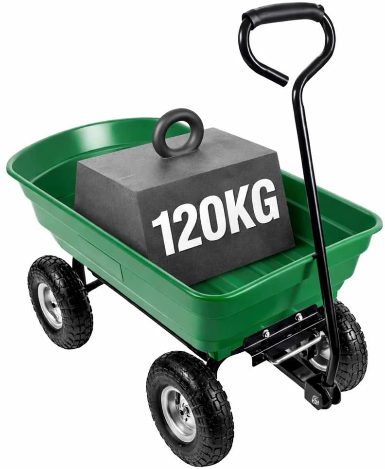 Sodo vežimėlis, žalias, 120 kg