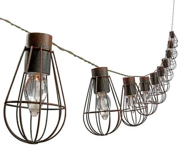 Soliarinė lauko girlianda lemputės Loft Copper 10 LED