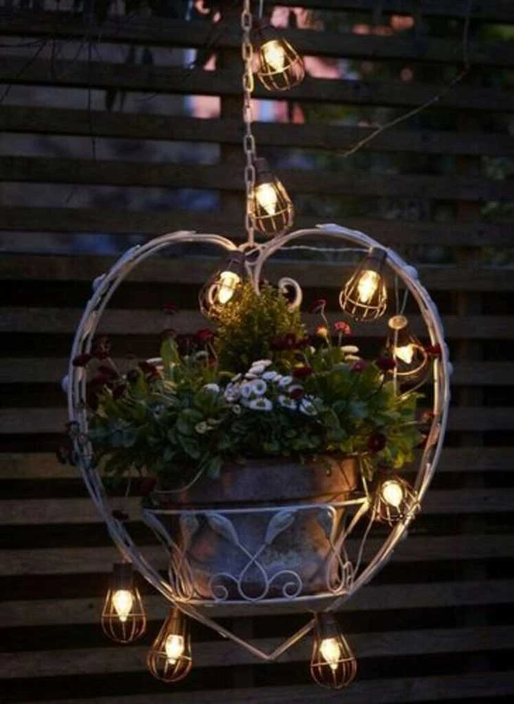 Soliarinė lauko girlianda lemputės Loft Copper 10 LED
