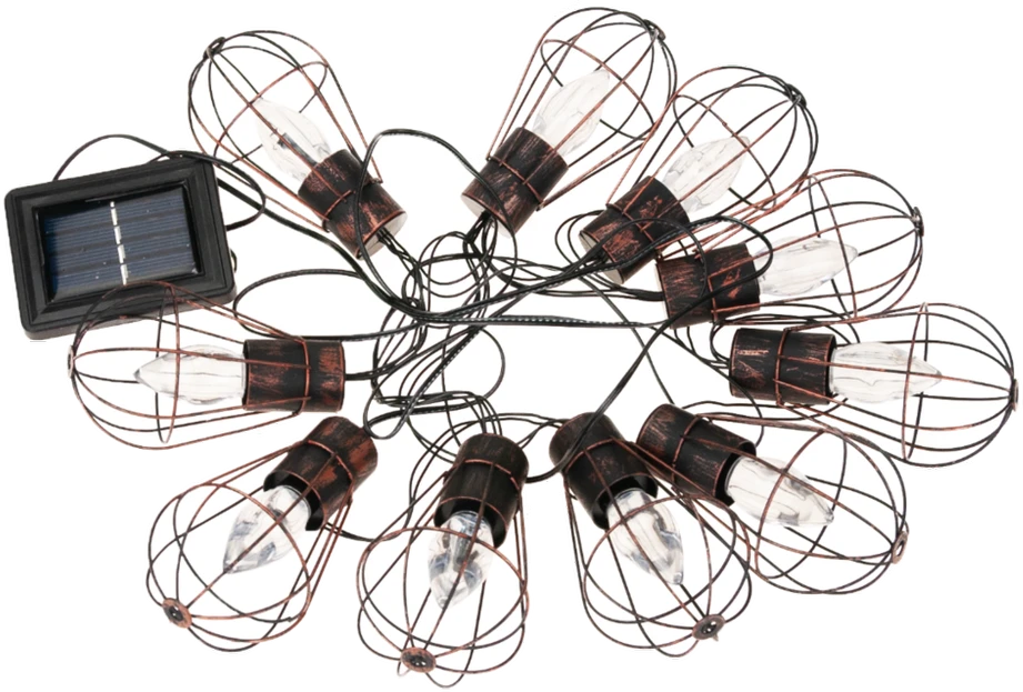 Soliarinė lauko girlianda lemputės Loft Copper 10 LED
