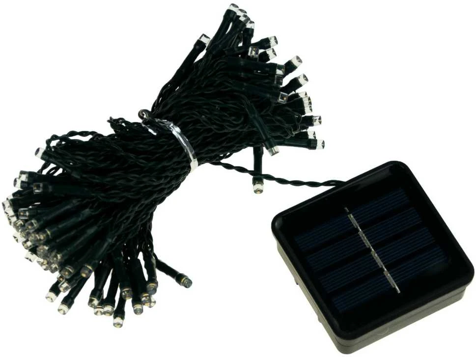 Soliarinė lempučių girlianda 100 LED, 10 m, šilta balta