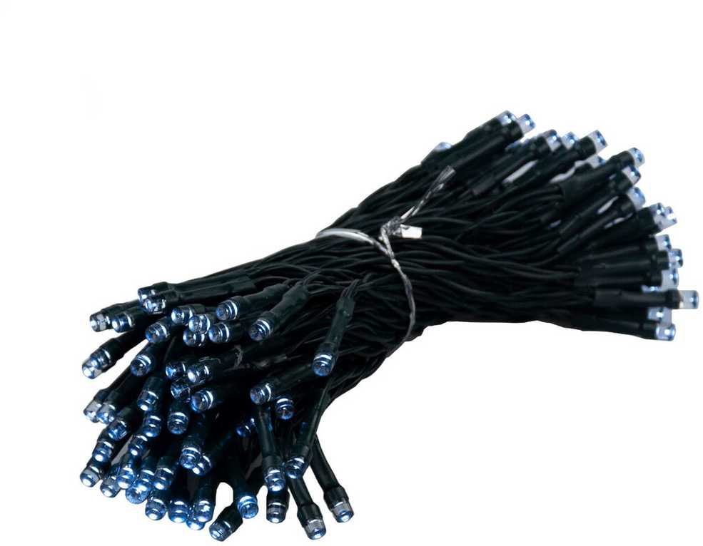 Soliarinė lempučių girlianda 100 LED, 10 m, šaltai balta