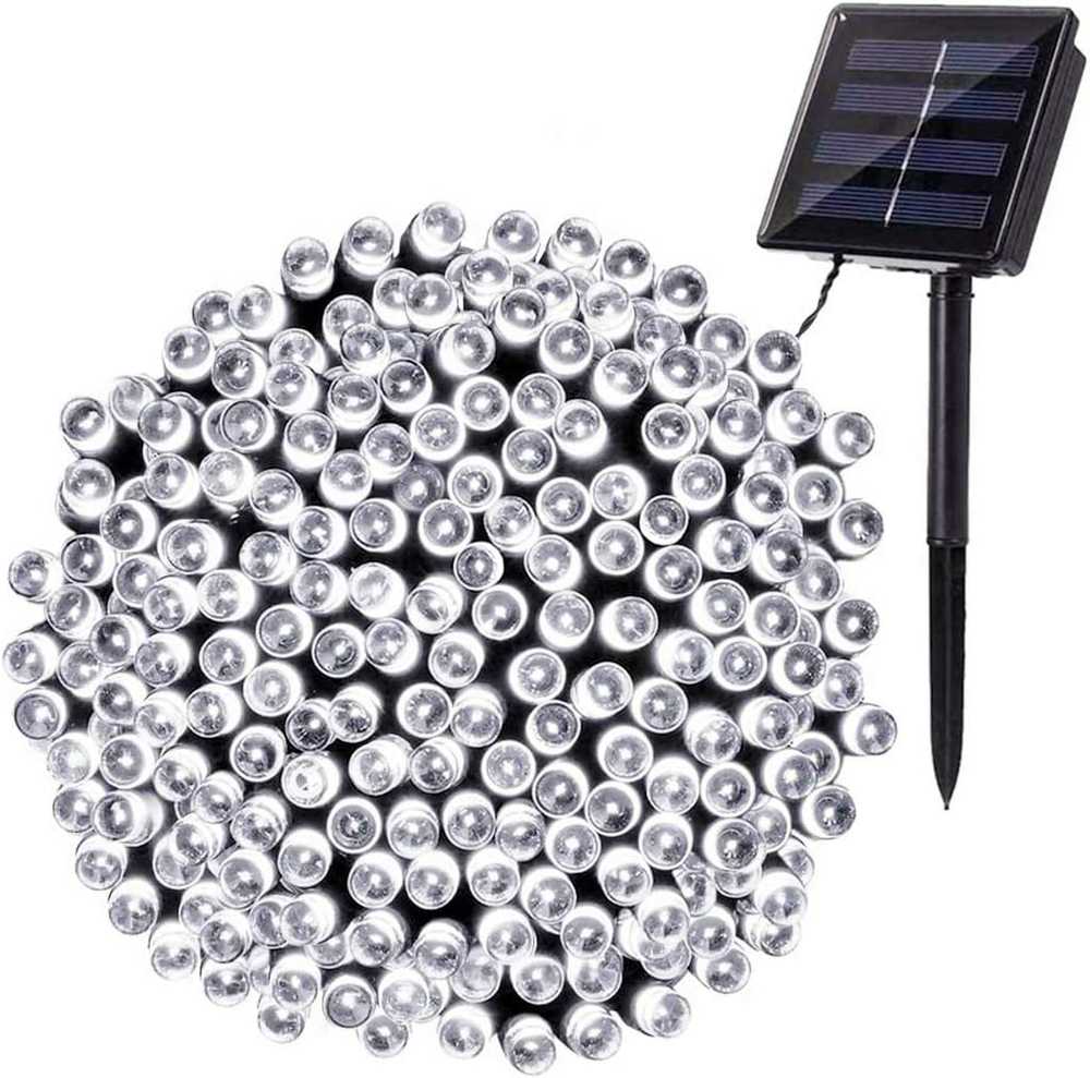 Soliarinė lempučių girlianda 100 LED, 10 m, šaltai balta