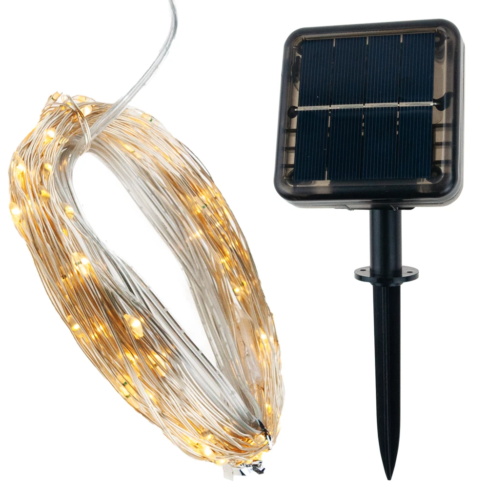 Soliarinė lempučių girlianda 100 LED, šiltai balta
