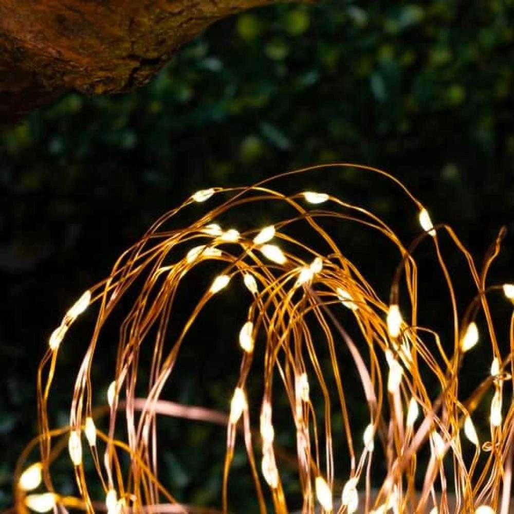 Soliarinė lempučių girlianda 100 LED, šiltai balta