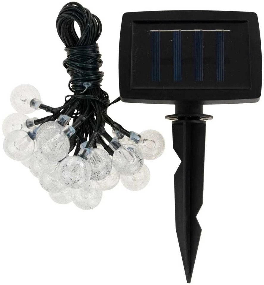 Soliarinė lempučių girlianda 20 LED, 5 m, šaltai balta