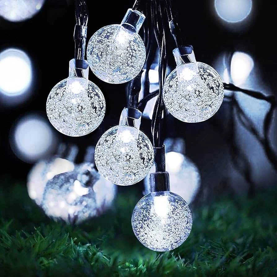 Soliarinė lempučių girlianda 20 LED, 5 m, šaltai balta