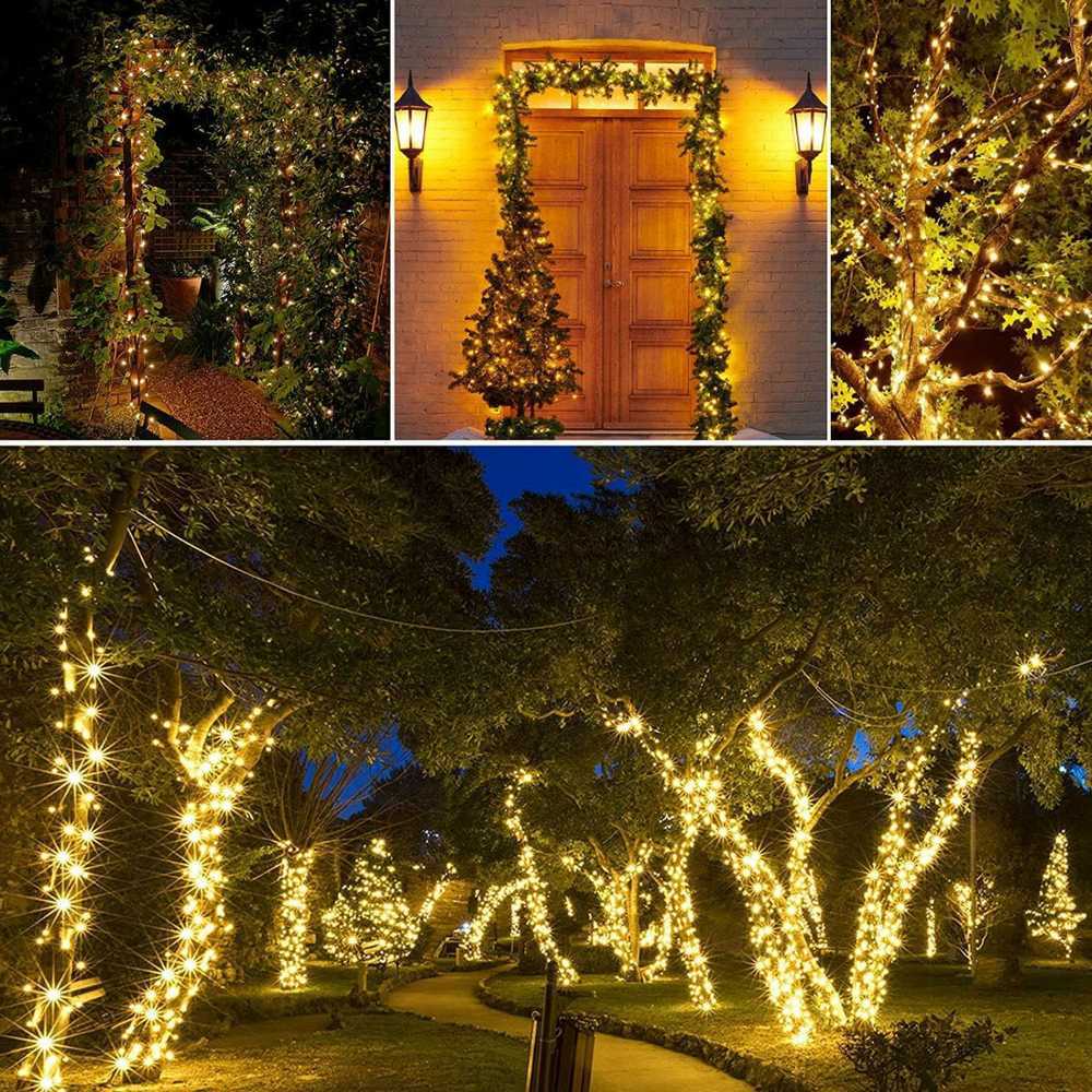 Soliarinė lempučių girlianda 500 LED, 52 m, šiltai balta