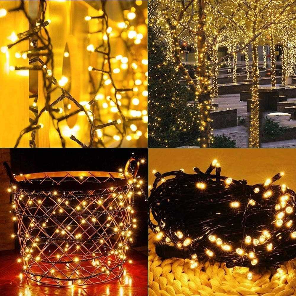 Soliarinė lempučių girlianda 500 LED, 52 m, šiltai balta