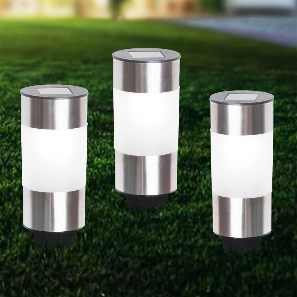 Soliariniai sodo šviestuvai SOLAR LED Inox, 3 vnt.