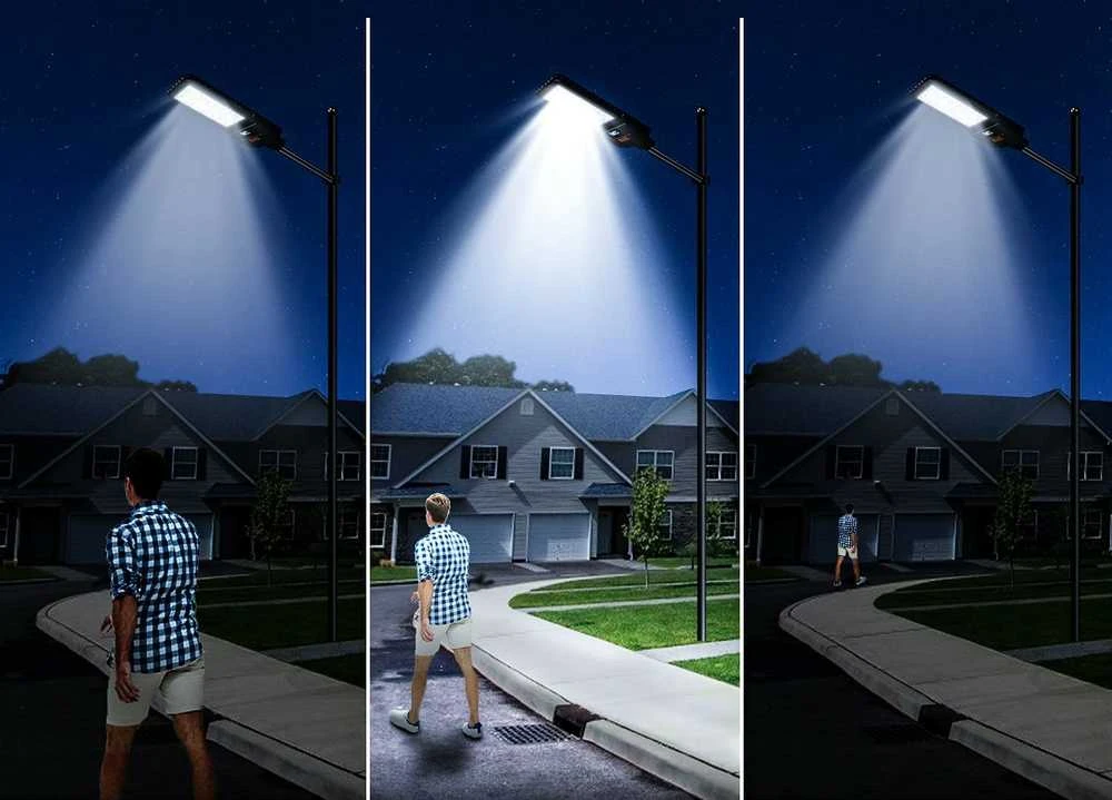 Soliarinis lauko šviestuvas su pultu COB 120 LED su tamsos ir judesio jutikliu