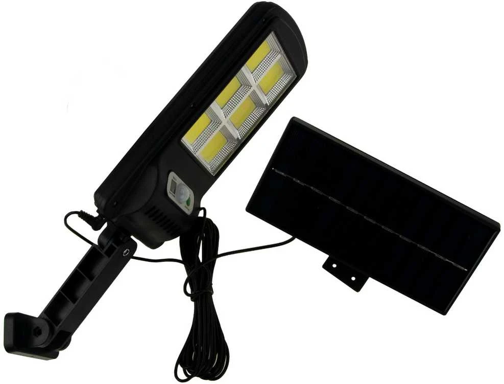 Soliarinis lauko šviestuvas su pultu COB 120 LED su laisvai pastatoma saulės baterija