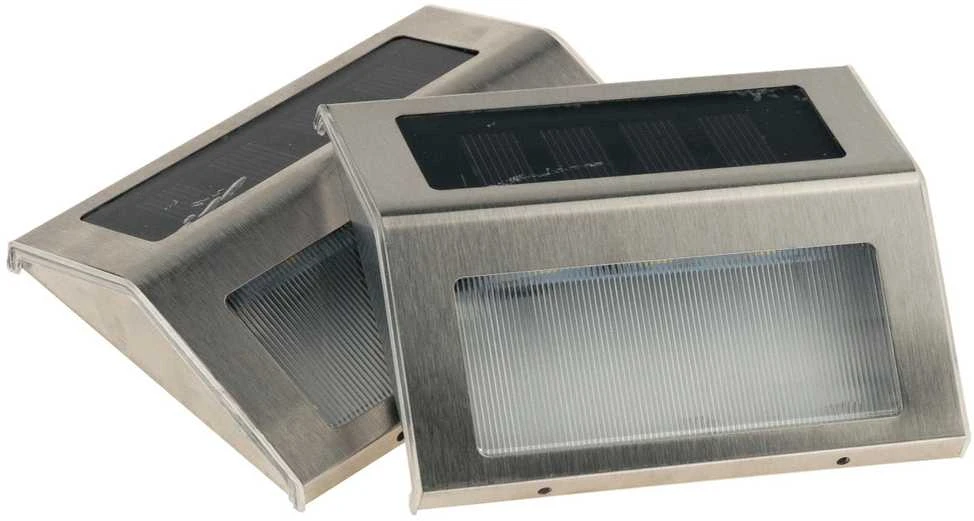 Soliarinis sieninis lauko šviestuvas 3 LED su tamsos jutikliu, 2 vnt.