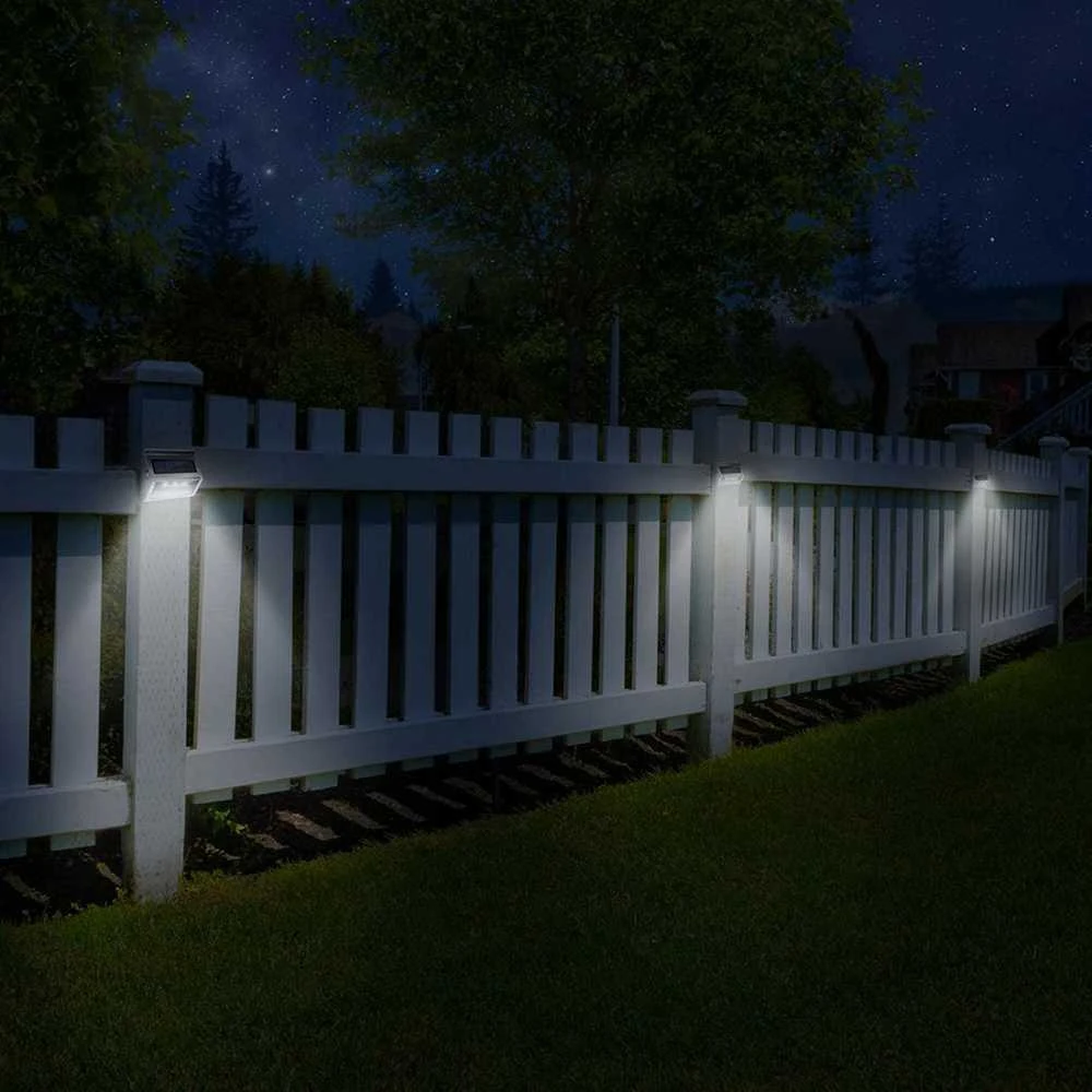 Soliarinis sieninis lauko šviestuvas 3 LED su tamsos jutikliu, 2 vnt.