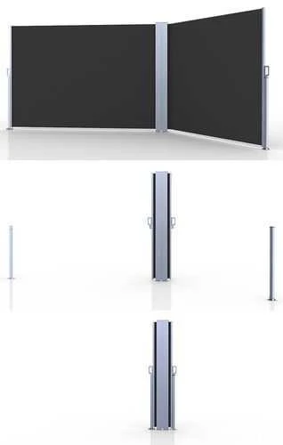 Šoninė dviguba terasos markizė, 200x600 cm, Dark Pilkas