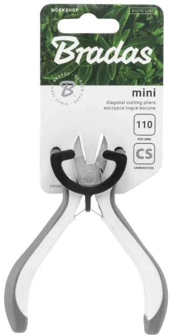Šoninės pjovimo replės Bradas MINI Baltas LINE, 110 mm, nikeliuotos