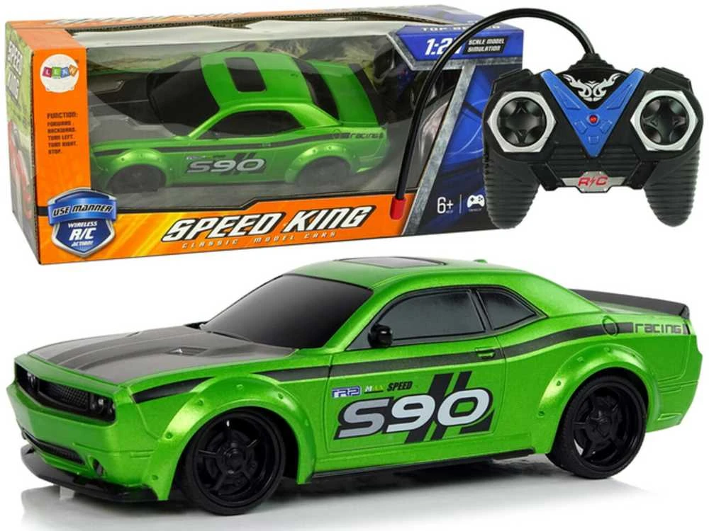 Sportinis automobilis 1:24 su nuotoliniu valdymu, žalias