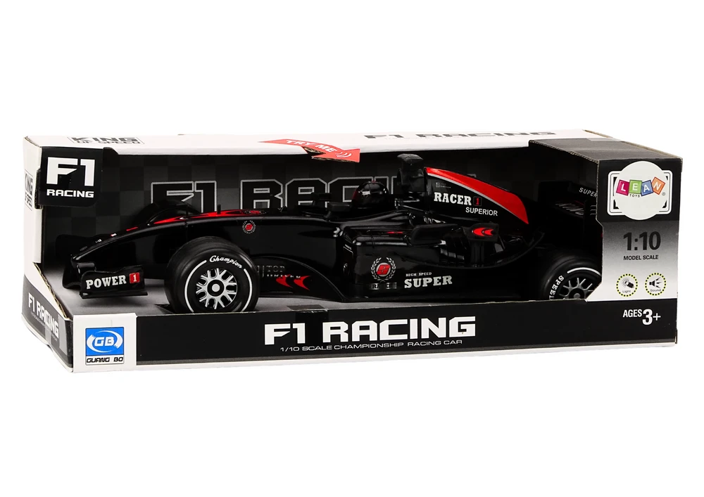 Sportinis automobilis F1 su garsais ir šviesom, juodas