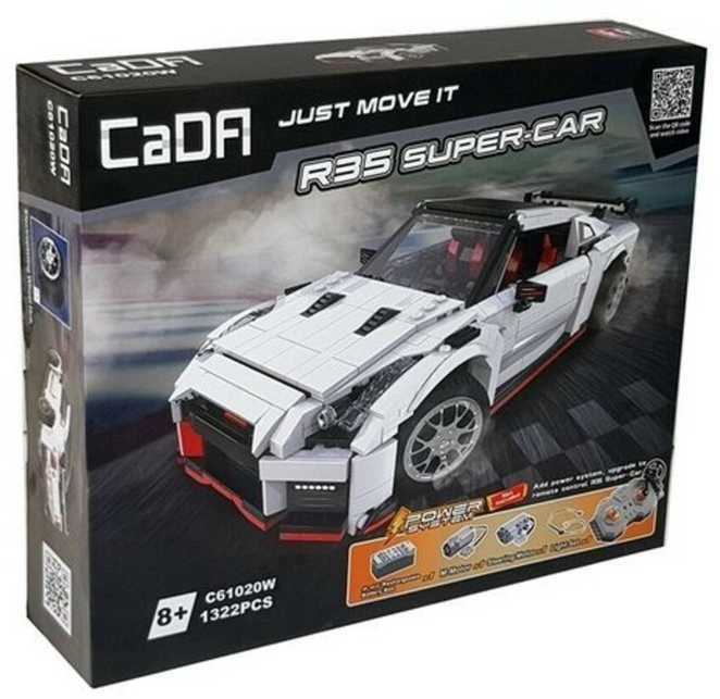 Sportinis automobilis iš statybinių kubelių, 1696 elementai