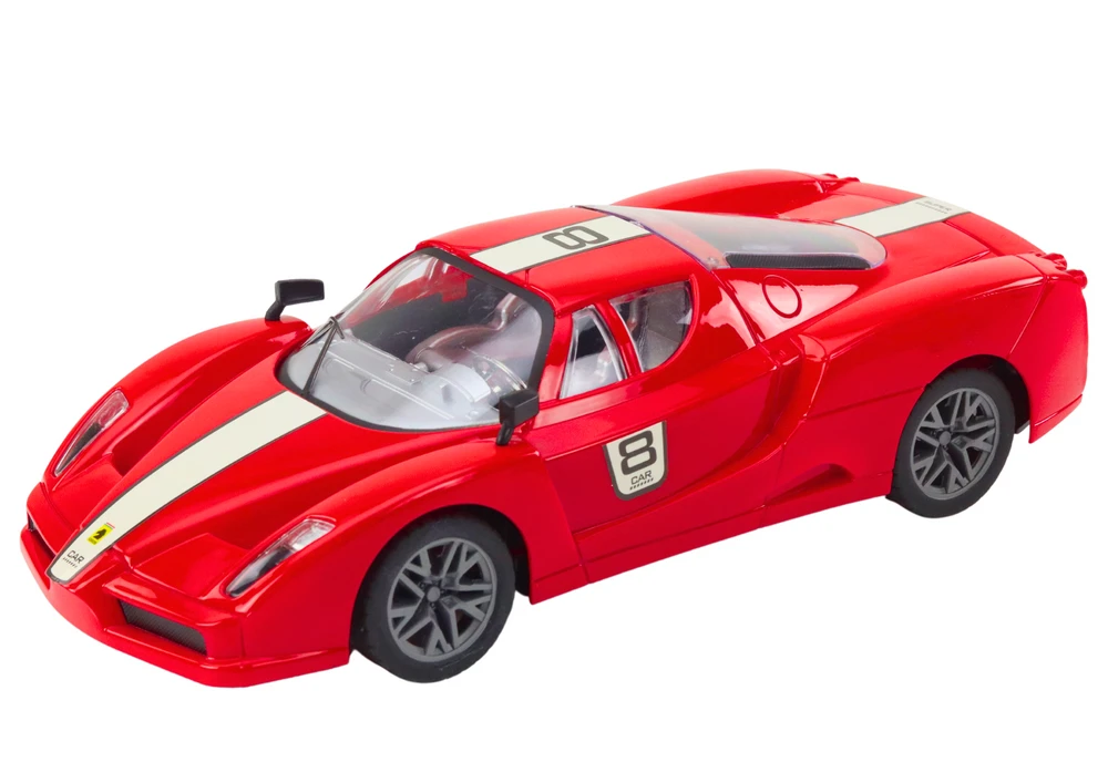 Sportinis automobilis R/C 1:16 su nuotolinio valdymo pultu, raudonas