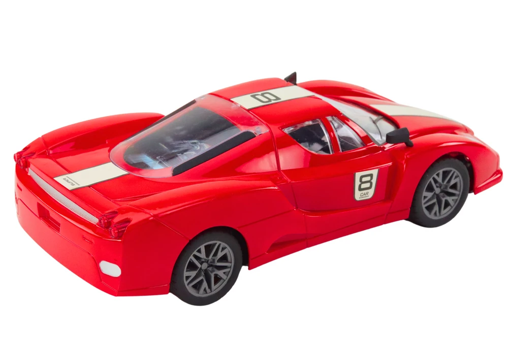 Sportinis automobilis R/C 1:16 su nuotolinio valdymo pultu, raudonas