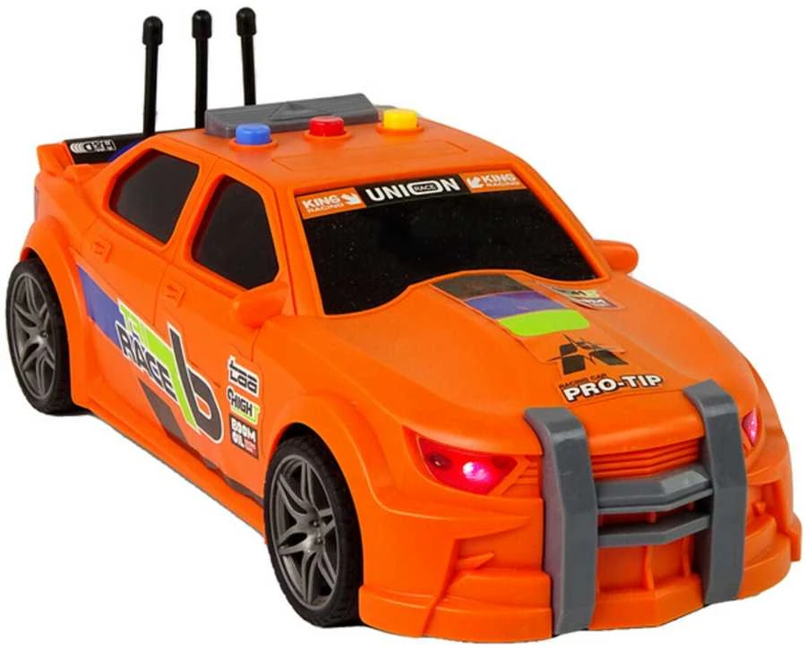 Sportinis automobilis su garsais, oranžinis