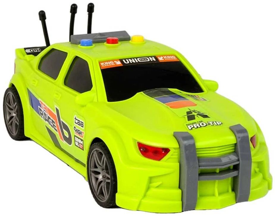 Sportinis automobilis su garsais, žalias