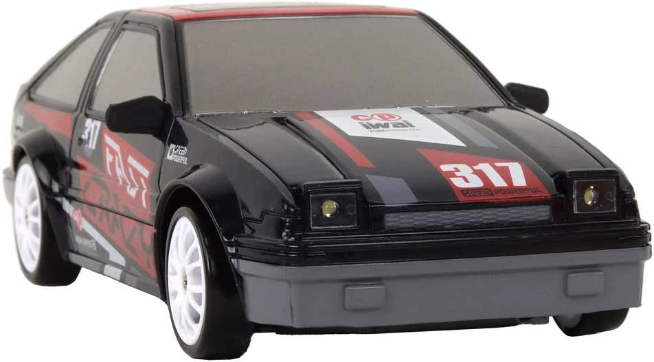 Sportinis automobilis su nuotolinio valdymo pultu, juodas