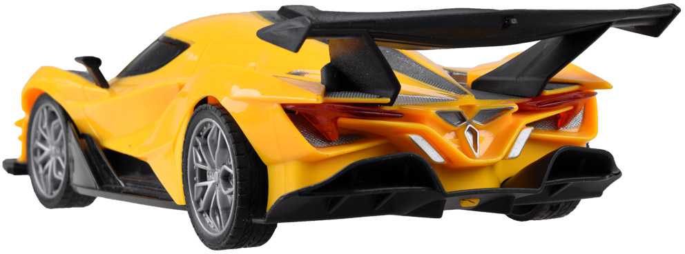Sportinis automobilis su nuotolinio valdymo pultu, geltonas