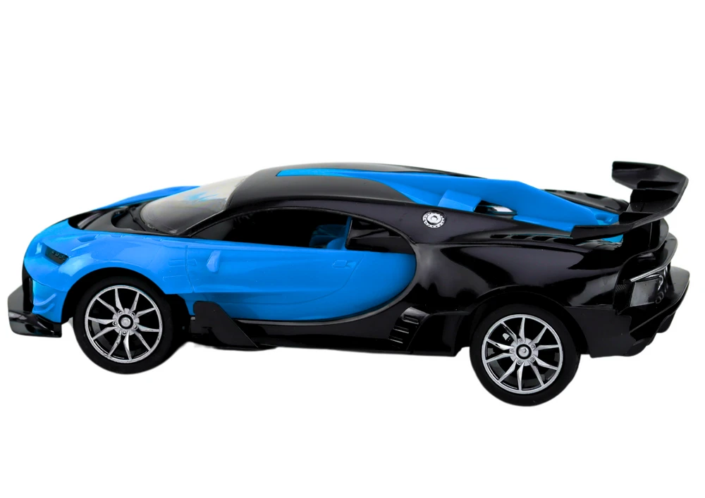 Sportinis automobilis su nuotolinio valdymo pultu, mėlynas