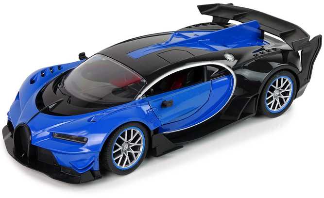 Sportinis automobilis su nuotolinio valdymo pultu, mėlynas