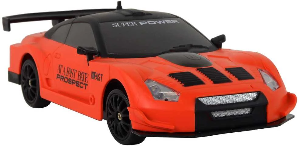 Sportinis automobilis su nuotolinio valdymo pultu, oranžinis