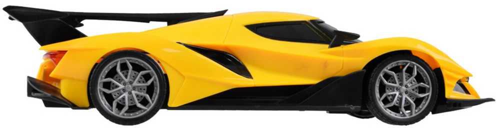 Sportinis automobilis su nuotolinio valdymo pultu, geltonas