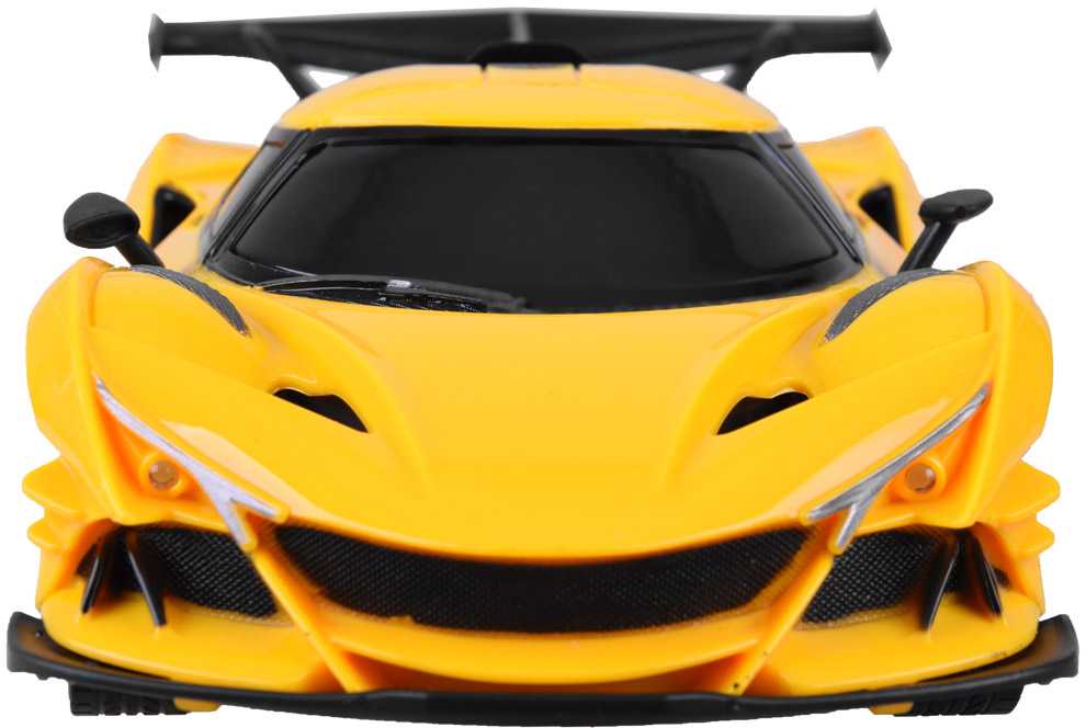 Sportinis automobilis su nuotolinio valdymo pultu, geltonas