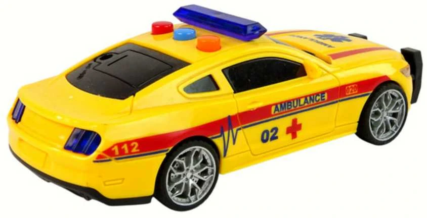 Sportinis pagalbos automobilis su šviesos ir garso efektais, geltonas