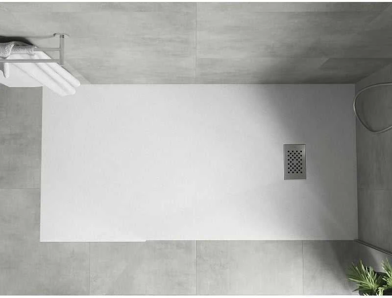Stačiakampis dušo padėklas Mexen Hugo SMC, 180 x 80 cm, Baltas+Inox