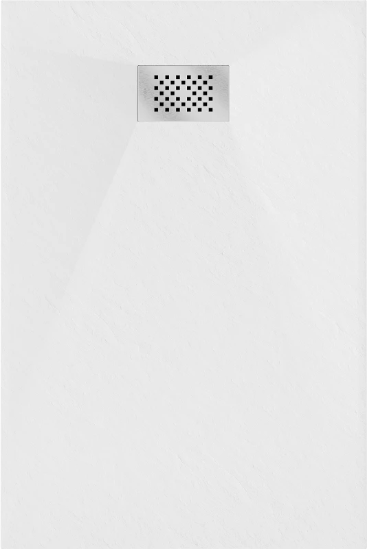 Stačiakampis dušo padėklas Mexen Hugo SMC, 120 x 80 cm, Baltas+Inox