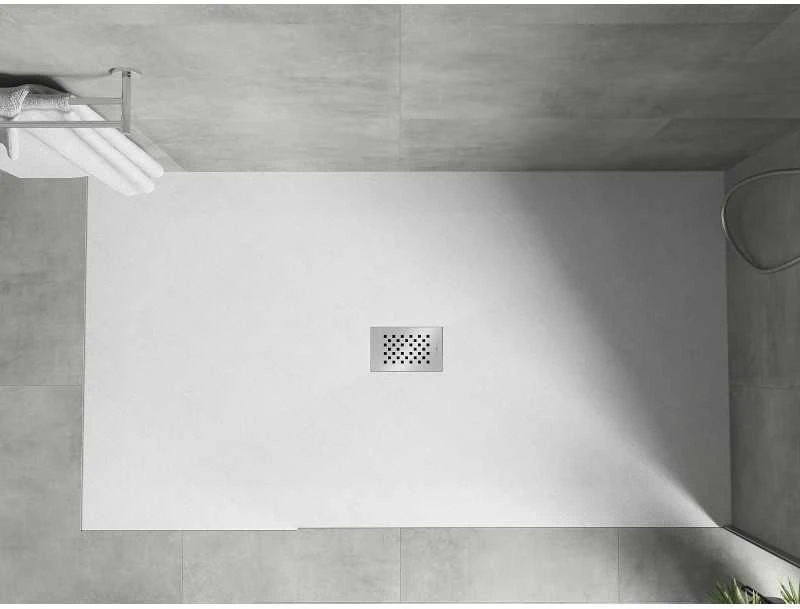 Stačiakampis dušo padėklas Mexen Hugo SMC, 170 x 100 cm, Baltas+Inox
