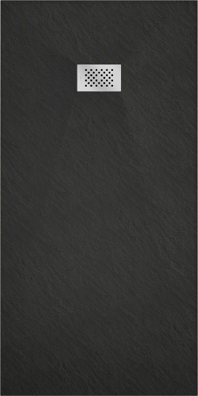 Stačiakampis dušo padėklas Mexen Hugo SMC, 170 x 90 cm, Juodas+Inox