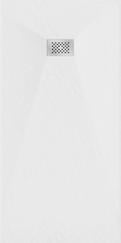 Stačiakampis dušo padėklas Mexen Hugo SMC, 180 x 90 cm, Baltas+Inox