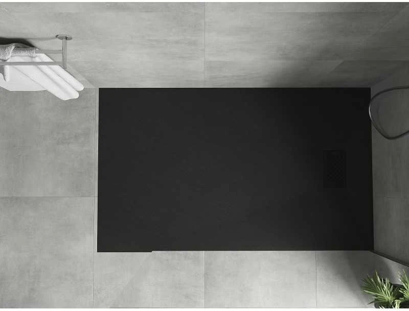 Stačiakampis dušo padėklas Mexen Hugo SMC, 150 x 80 cm, Juodas+Juodas