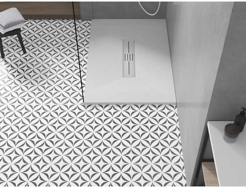 Stačiakampis dušo padėklas Mexen Toro SMC, 130 x 90 cm, Baltas+Inox